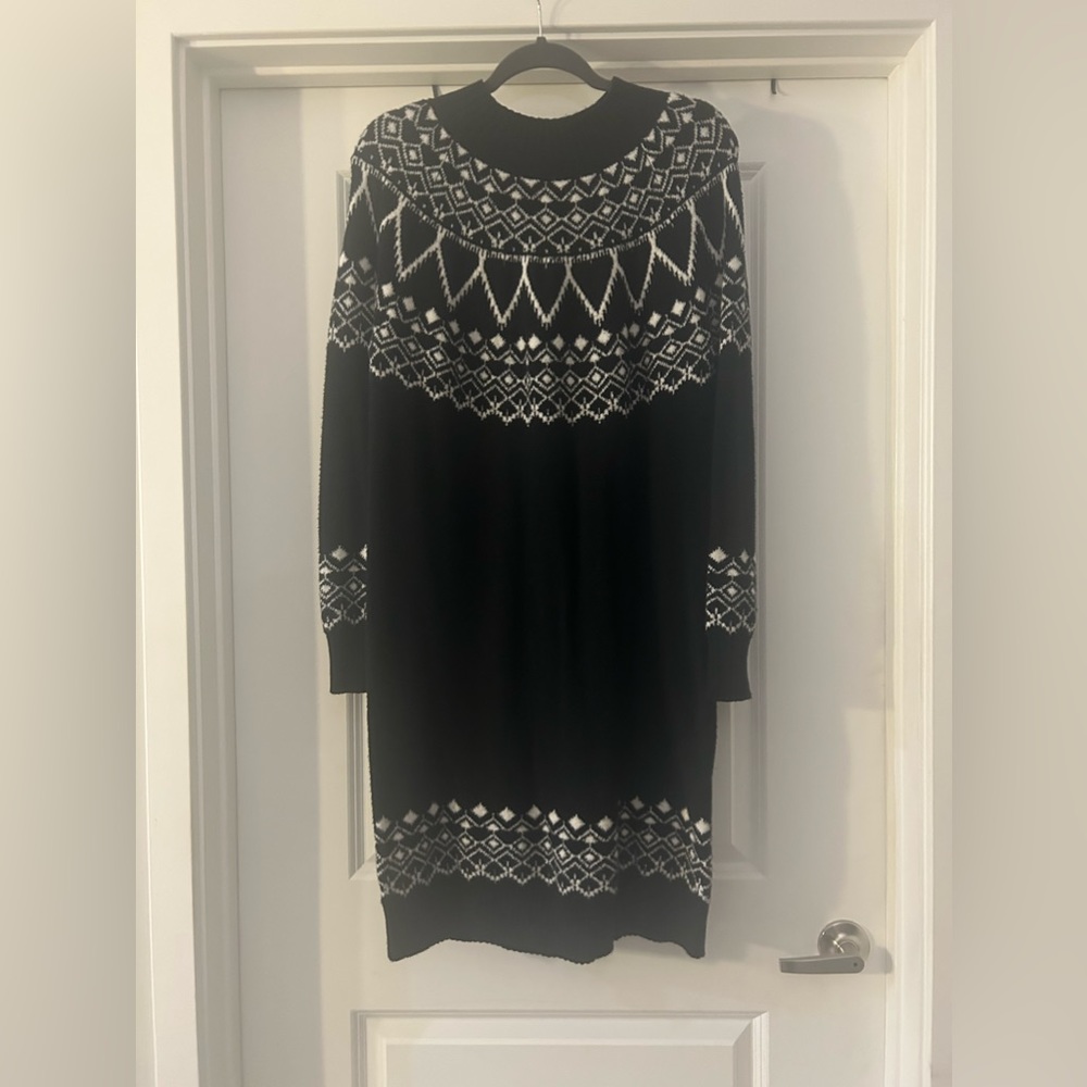 Black and white sweater dress
